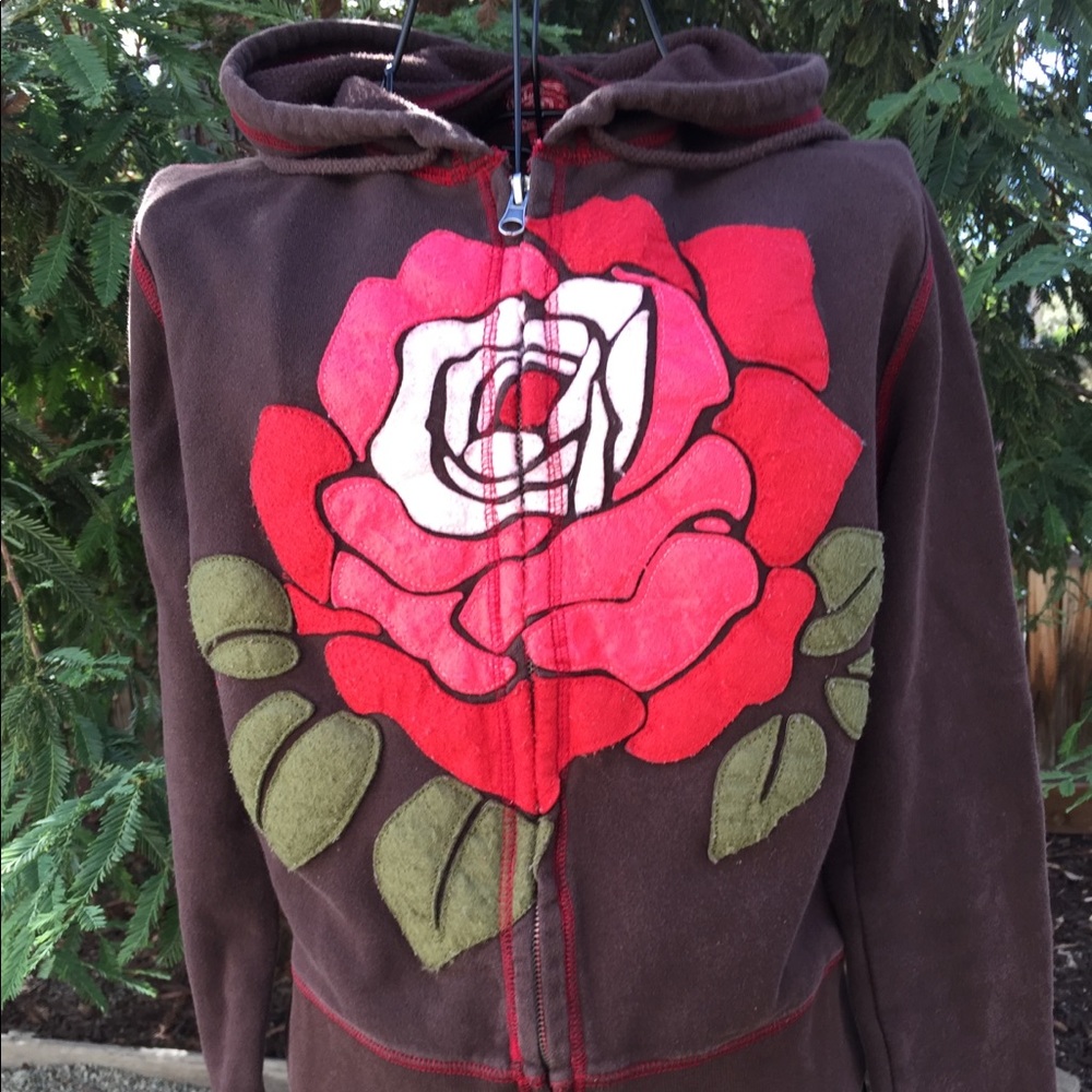 Vintage Lucky Brand Zip Up Hoodie Sweatshirt